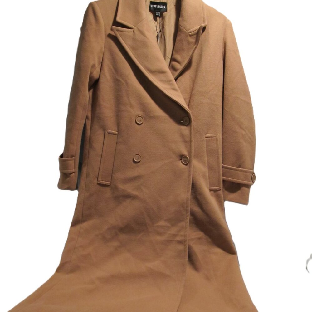 Steve Madden Women's Prince Double-Breasted Trench Coat – Camel – XS – NWT - Picture 2 of 7